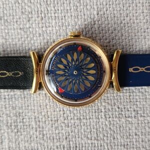 Rare Vintage Ernest Borel Kaleidoscope Cocktail Watch -  Blue Dial